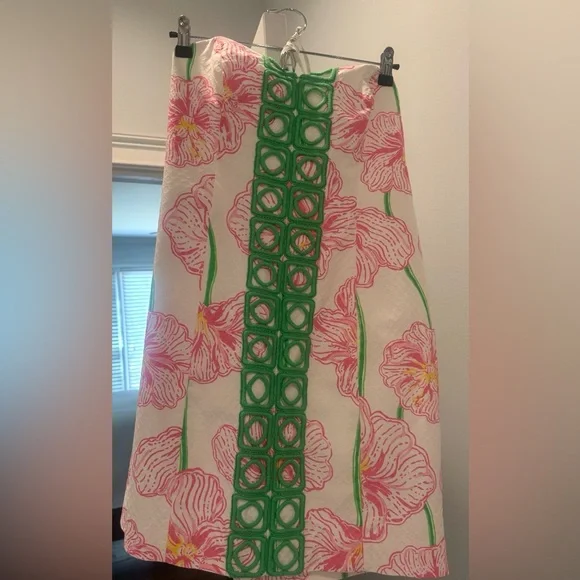 Lilly Pulitzer Angela Resort White Clover Cup Strapless Dress. Size 10 - Picture 4 of 9